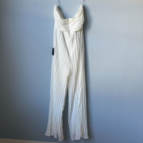 Lulus Certainly Charming White Pleated Strapless Wide-Leg Jumpsuit - Picture 4 of 11